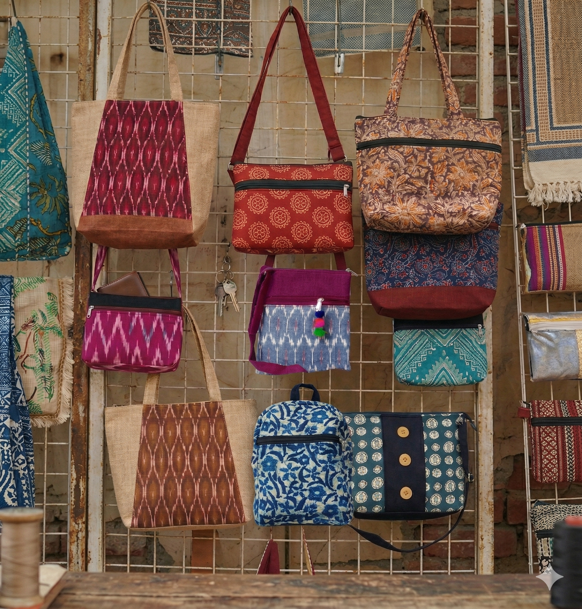 Handcrafted Indian bags by Koklass artisans