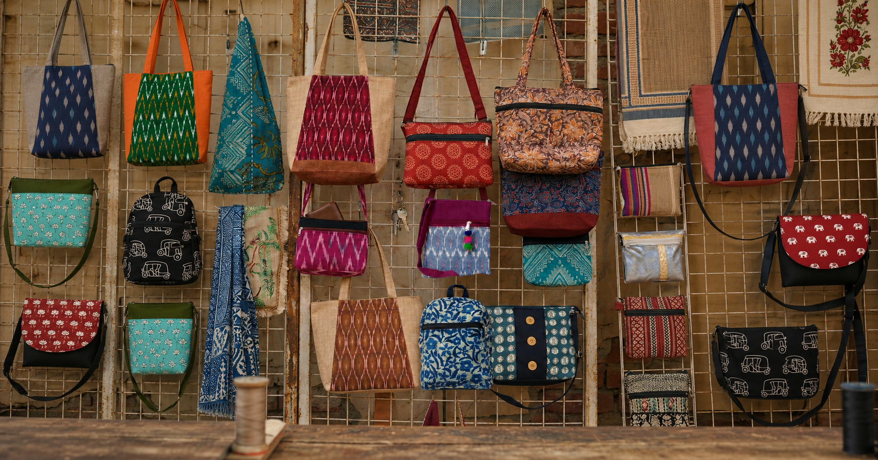Handcrafted Indian bags by Koklass artisans